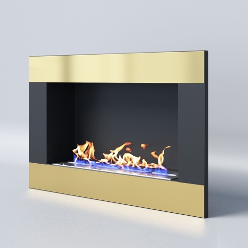 Биокамин "Русский огонь" Голд 800V встраиваемый (высота 500мм.) с декоративным стеклом (стемалитом)