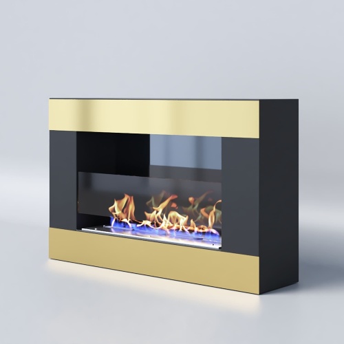 Биокамин "Русский огонь" Голд 650N настенный с декоративным стеклом (стемалитом)