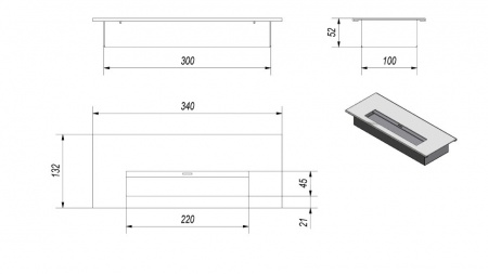 Биокамин Kratki OSCAR TUV черный по цене €741